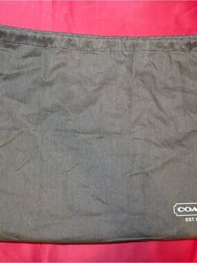 Coach Brown Cloth Drawstring Dust Bag with Red Trim 19” x 15”